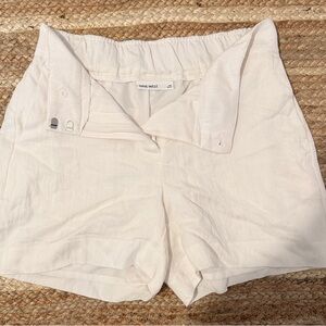 Nine West Cream High Waist Women Shorts